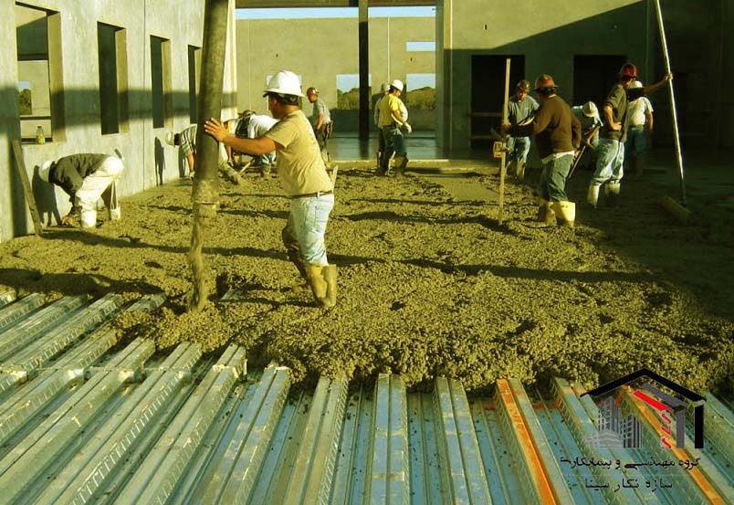 دستمزد بتن ریزی عرشه فولادی