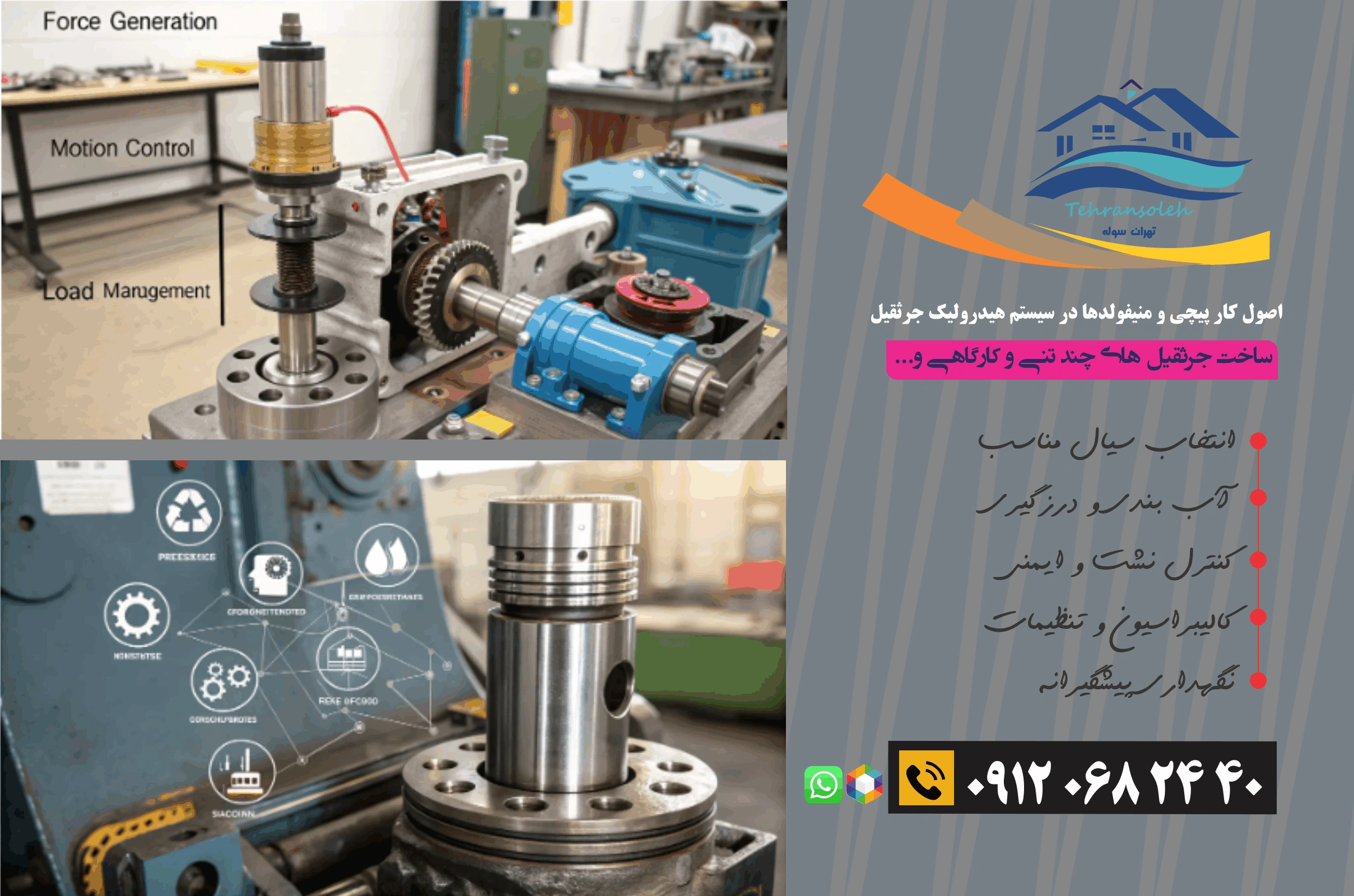 اصول کار پیچی و منیفولدها در سیستم هیدرولیک جرثقیل